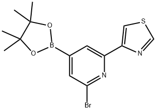 2-Bromo-6-(thiazol-4-yl)pyridine-4-boronic acid pinacol ester Structure