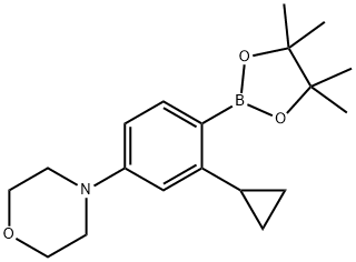 4-(3-cyclopropyl-4-(4,4,5,5-tetramethyl-1,3,2-dioxaborolan-2-yl)phenyl)morpholine 구조식 이미지