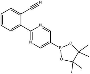 2-(2-Cyanophenyl)pyrimidine-5-boronic acid pinacol ester 구조식 이미지