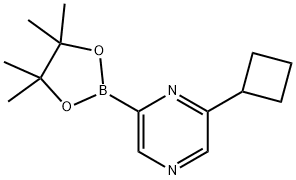 2-cyclobutyl-6-(4,4,5,5-tetramethyl-1,3,2-dioxaborolan-2-yl)pyrazine Structure