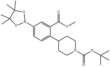 tert-butyl 4-(2-(methoxycarbonyl)-4-(4,4,5,5-tetramethyl-1,3,2-dioxaborolan-2-yl)phenyl)piperidine-1-carboxylate Structure