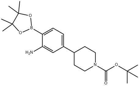 tert-butyl 4-(3-amino-4-(4,4,5,5-tetramethyl-1,3,2-dioxaborolan-2-yl)phenyl)piperidine-1-carboxylate Structure