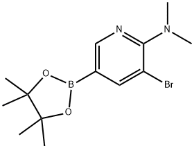 5-Bromo-6-dimethylaminopyridine-3-boronic acid pinacol ester Structure
