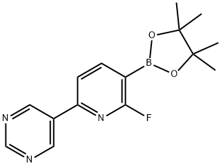 2-Fluoro-6-(pyrimidin-5-yl)pyridine-3-boronic acid pinacol ester Structure