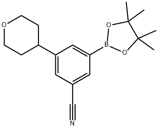 3-Cyano-5-(oxan-4-yl)phenylboronic acid pinacol ester Structure