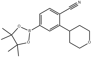 3-(4-Tetrahydropyranyl)-4-cyanophenylboronic acid pinacol ester Structure