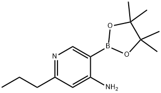 4-Amino-6-(n-propyl)pyridine-3-boronic acid pinacol ester 구조식 이미지