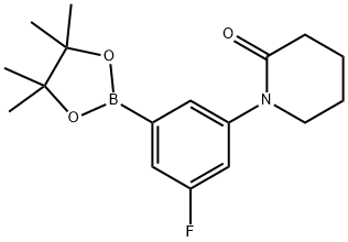 1-[3-(TETRAMETHYL-1,3,2-DIOXABOROLAN-2-YL)-5-FLUOROPHENYL]PIPERIDIN-2-ONE 구조식 이미지