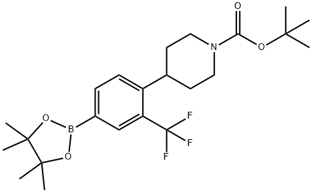 4-(N-Boc-Piperidin-4-yl)-3-trifluoromethylphenylboronic acid pinacol ester 구조식 이미지