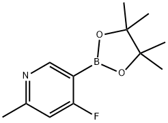 4-fluoro-2-methyl-5-(4,4,5,5-tetramethyl-1,3,2-dioxaborolan-2-yl)pyridine 구조식 이미지