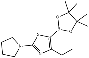 4-Ethyl-2-(pyrrolidino)thiazole-5-boronic acid pinacol ester Structure