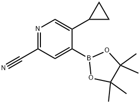 5-Cyclopropyl-2-cyanopyridine-4-boronic acid pinacol ester 구조식 이미지