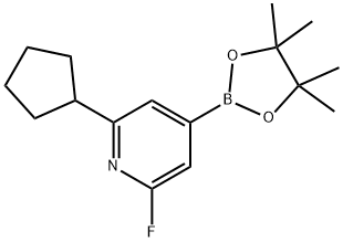 2-cyclopentyl-6-fluoro-4-(4,4,5,5-tetramethyl-1,3,2-dioxaborolan-2-yl)pyridine 구조식 이미지