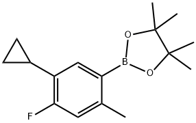 2-Methyl-4-fluoro-5-cyclopropylphenylboronic acid pinacol ester Structure