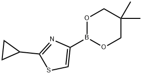 2-Cyclopropylthiazole-4-boronic acid neopentylglycol ester Structure