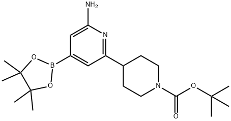 tert-butyl 4-(6-amino-4-(4,4,5,5-tetramethyl-1,3,2-dioxaborolan-2-yl)pyridin-2-yl)piperidine-1-carboxylate Structure