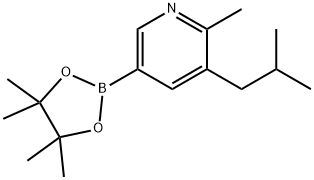 6-Methyl-5-(iso-butyl)pyridine-3-boronic acid pinacol ester 구조식 이미지