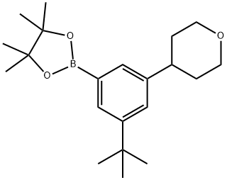 3-(Oxan-4-yl)-5-(tert-butyl)phenylboronic acid pinacol ester 구조식 이미지