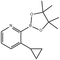 3-(Cyclopropyl)pyridine-2-boronic acid pinacol ester 구조식 이미지