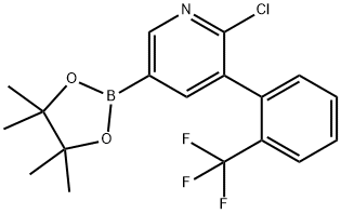 6-Chloro-5-(2-trifluoromethylphenyl)pyridine-3-boronic acid pinacol ester 구조식 이미지