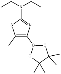 5-Methyl-2-(diethylamino)thiazole-4-boronic acid pinacol ester 구조식 이미지