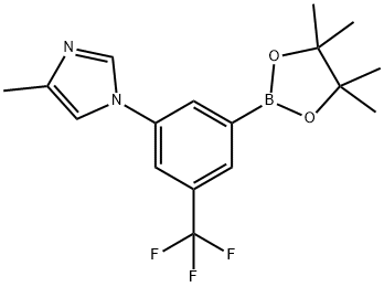 4-methyl-1-(3-(4,4,5,5-tetramethyl-1,3,2-dioxaborolan-2-yl)-5-(trifluoromethyl)phenyl)-1H-imidazole Structure