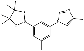 4-methyl-1-(3-methyl-5-(4,4,5,5-tetramethyl-1,3,2-dioxaborolan-2-yl)phenyl)-1H-imidazole 구조식 이미지