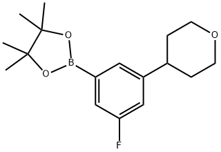 2-(3-fluoro-5-(tetrahydro-2H-pyran-4-yl)phenyl)-4,4,5,5-tetramethyl-1,3,2-dioxaborolane Structure