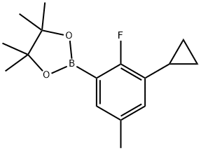 2-Fluoro-5-methyl-3-cyclopropylphenylboronic acid pinacol ester Structure