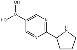 (2-(pyrrolidin-2-yl)pyrimidin-5-yl)boronic acid Structure