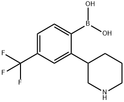 2-(Piperidin-3-yl)-4-trifluoromethylphenylboronic acid Structure