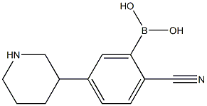 2-Cyano-5-(piperidin-3-yl)phenylboronic acid 구조식 이미지