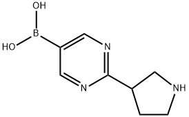 (2-(pyrrolidin-3-yl)pyrimidin-5-yl)boronic acid Structure