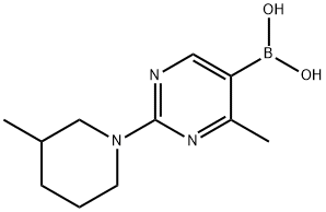 4-Methyl-2-(3-methylpiperidino)pyrimidine-5-boronic acid 구조식 이미지