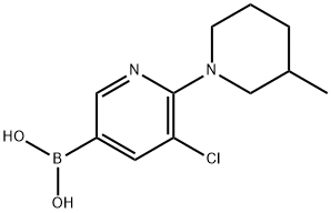 5-Chloro-6-(3-methylpiperidin-1-yl)pyridine-3-boronic acid Structure