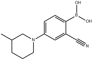 2-Cyano-4-(3-methylpiperidin-1-yl)phenylboronic acid 구조식 이미지