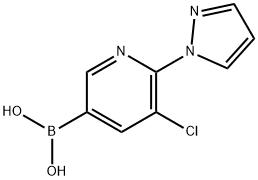 5-Chloro-6-(1H-pyrazol-1-yl)pyridine-3-boronic acid 구조식 이미지