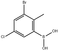 3-Chloro-5-bromo-6-methylphenylboronic acid 구조식 이미지