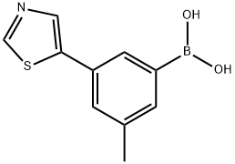 3-Methyl-5-(thiazol-5-yl)phenylboronic acid 구조식 이미지