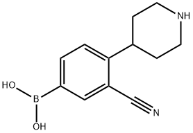4-(Piperidin-4-yl)-3-cyanophenylboronic acid 구조식 이미지