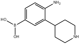 3-(Piperidin-4-yl)-4-aminophenylboronic acid 구조식 이미지