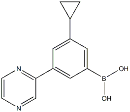3-(Pyrazin-2-yl)-5-cyclopropylphenylboronic acid 구조식 이미지