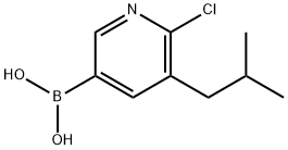 6-Chloro-5-(iso-butyl)pyridine-3-boronic acid 구조식 이미지