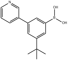 3-(tert-Butyl)-5-(pyridin-3-yl)phenylboronic acid Structure