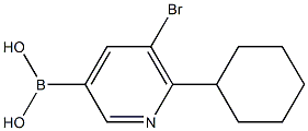 5-Bromo-6-cyclohexylpyridine-3-boronic acid 구조식 이미지