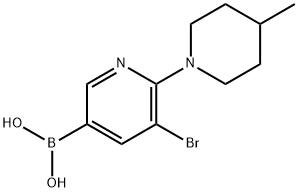 5-Bromo-6-(4-methylpiperidin-1-yl)pyridine-3-boronic acid 구조식 이미지