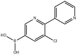 5-Chloro-6-(pyridin-3-yl)pyridine-3-boronic acid 구조식 이미지