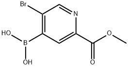 5-Bromo-2-(methoxycarbonyl)pyridine-4-boronic acid 구조식 이미지