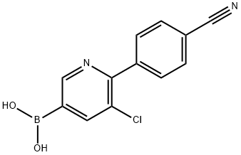 5-Chloro-6-(4-cyanophenyl)pyridine-3-boronic acid 구조식 이미지