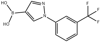 1-(3-Trifluoromethylphenyl)-1H-pyrazole-4-boronic acid 구조식 이미지